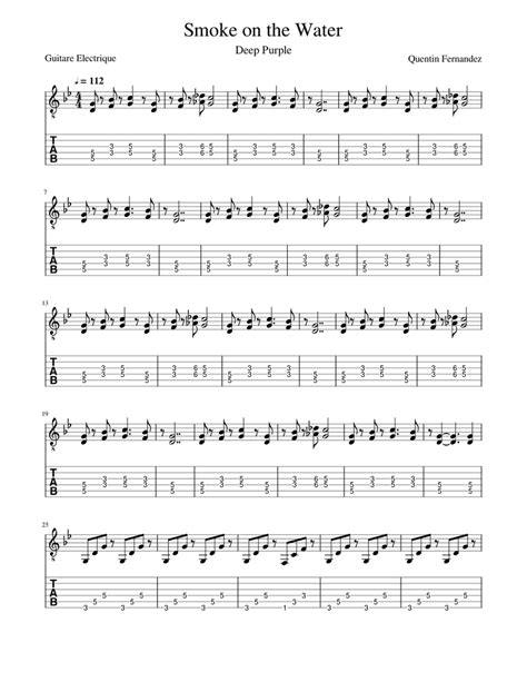 Smoke On The Water Sheet Music For Guitar Download Free In Pdf Or Midi