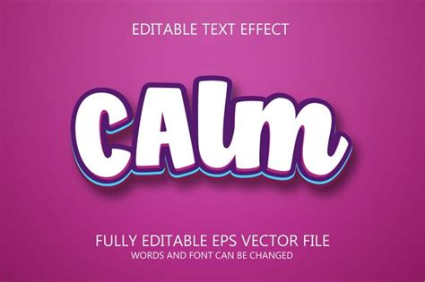 Premium Vector Calm D Editable Text Style Effect