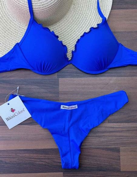 Bikini Push Up Con Brasiliana Beatriz O Slip Madrid Blue Oltremare