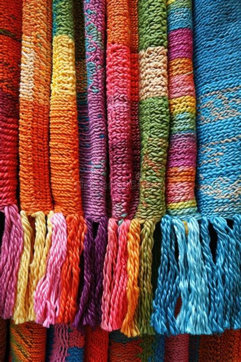 Assorted Colored Yarns On Display Stock Illustration Illustration Of