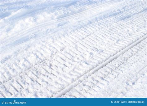 Winter Snowmobile Tracks stock photo. Image of ground - 76251922