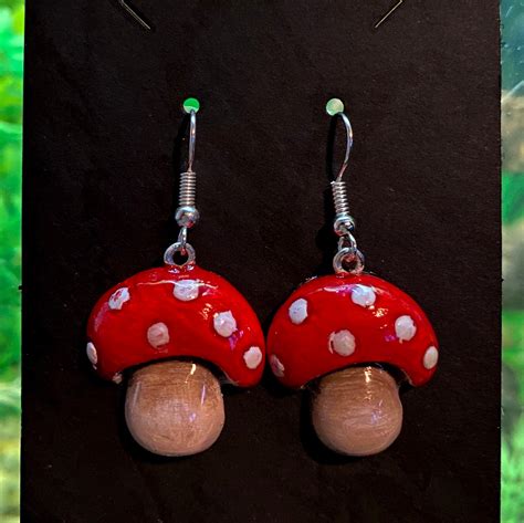 Mushroom Earrings Etsy