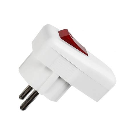 Вилка угловая Smartbuy с/з с выключателем белая 16А 250В SBE-16-P12-w ...