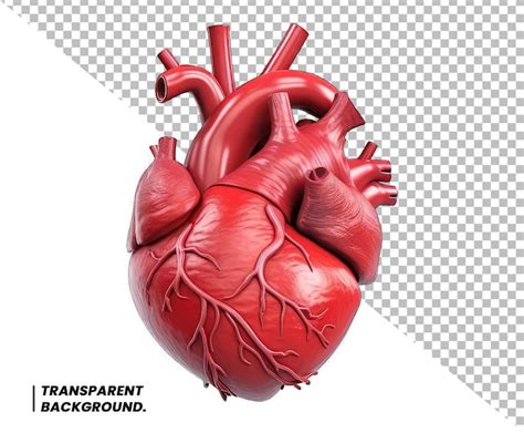 Modelo 3d De Corazón Humano Rojo Archivo Psd Premium