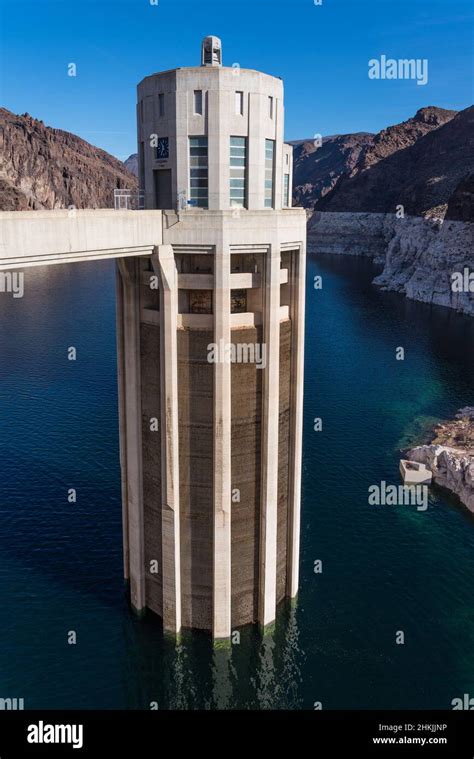 Water Intake Tower For Hoover Dam In Lake Mead Usa Stock Photo Alamy