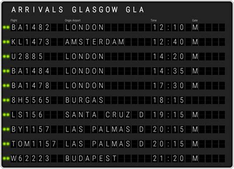 Glasgow Airport Arrivals [GLA] Flight Schedules & GLA arrival