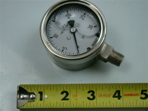 Wika Liquid Filled 0 30 Psi Pressure Gauge 316 Tube Connection 1 4