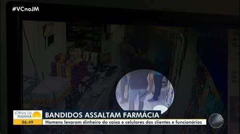 Homens armados assaltam farmácia em Salvador saqueiam clientes e levam