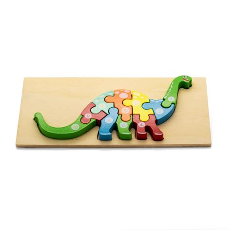 Puzzle 3D Din Lemn Cu 10 Piese Dinozaur EMAG Ro