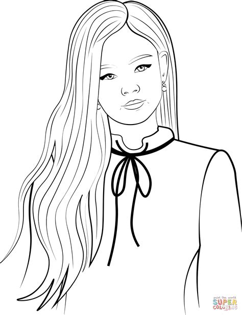 Coloriage Kim Jennie de Blackpink Coloriages à imprimer gratuits