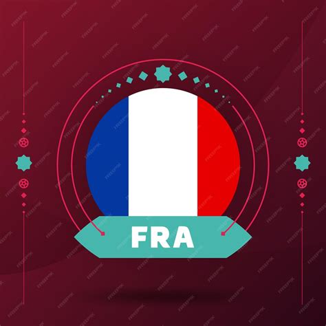 Premium Vector | France flag for 2022 football cup tournament isolated ...