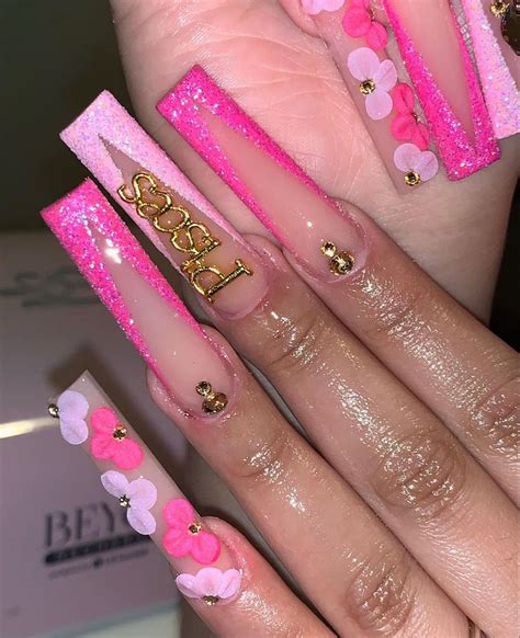 Pisces Nails Birthday Nail Designs Pink Acrylic Nails Sweet