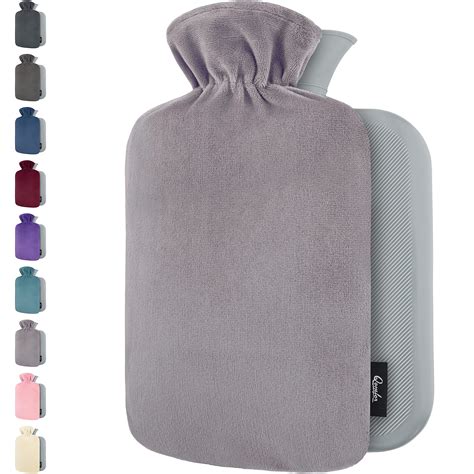 Hot Water Bottle With Fleece Cover Soft Premium Fluffy Cover 1 8L Large Capacity Hot Water