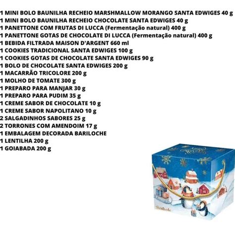 Cesta De Natal Bariloche Caixa 21 Itens Santa Edwiges Kit 5 Frete Grátis