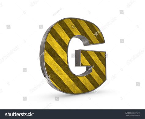 Uppercase Yellow Letter G Heavy Iron Stock Illustration 606079211