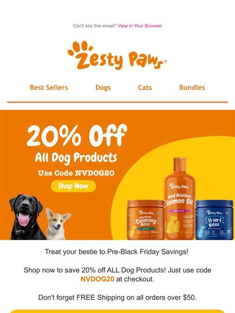 Zesty Paws 20 Off All Zesty Dog Paw Ducts 🐶 Milled