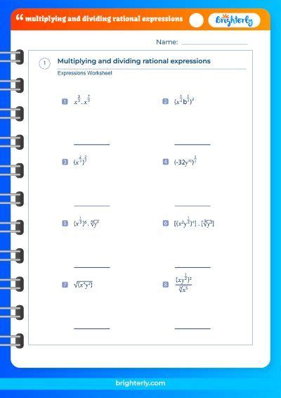 Free Multiplying And Dividing Rational Expressions Worksheet Pdfs