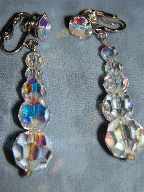 Vintage Swarovski Crystal Ab 5000 Clip Earrings On Storenvy