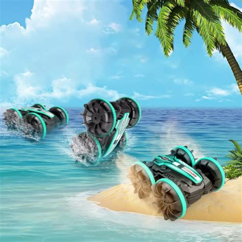 Amphibious Stunt RC Car 360° Rotate and 180° Flips Water Land Remote ...