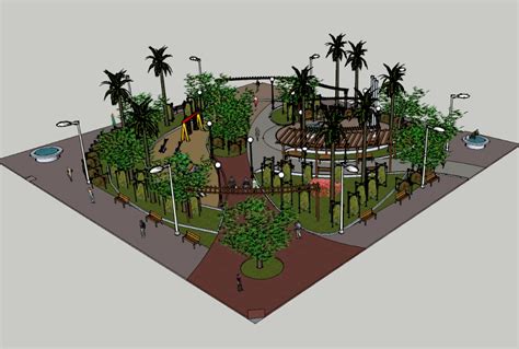 Parque 3d En Skp Descargar Cad 10 72 Mb Bibliocad