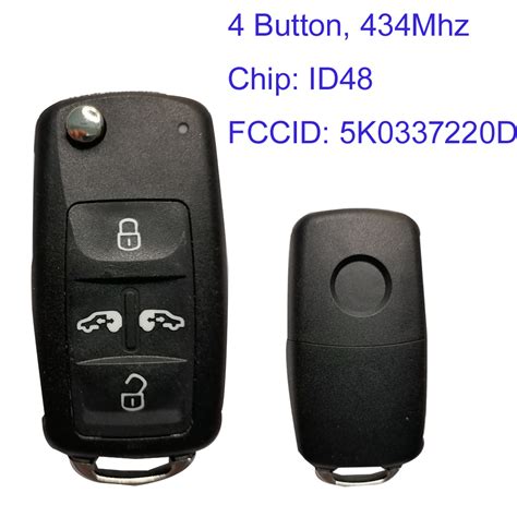 Mk Buttons Mhz Id Flip Key Fob For Vw Sharan Multivan