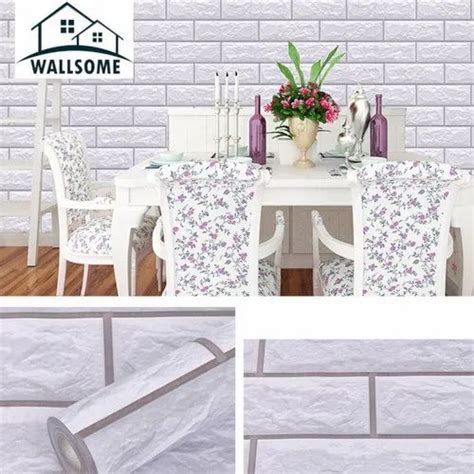 Wallsome WB 1000 White Brick Self Adhesive Wallpaper For Wall Decor 45