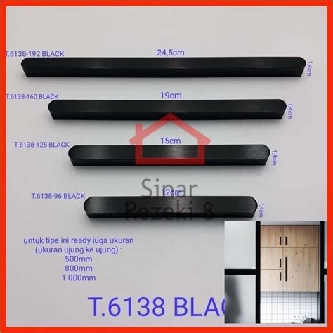 Jual Handle Tarikan 6138 128 BLACK Hitam Laci Pintu Lemari Minimalis