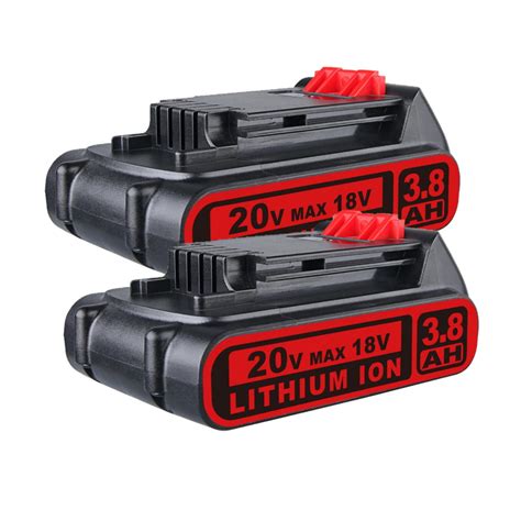 2Pack 20V 3800mAh LBXR20 Battery For Black Decker LBXR20 OPE LB20