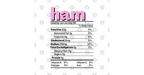 Ham Nutrition Facts Label - Ham Nutrition Facts - Long Sleeve T-Shirt ...