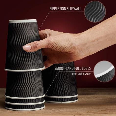 Ripple Wall Cup Logo Printed Disposable Paper Coffee Cups Bochen