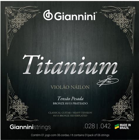 Encordoamento Giannini Titanium GENWTA nylon tensão pesada para violão