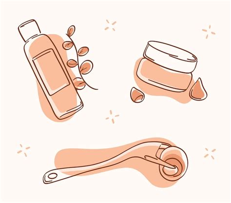 Premium Vector Skin Care Products Hand Drawn Doodle Icons Cream