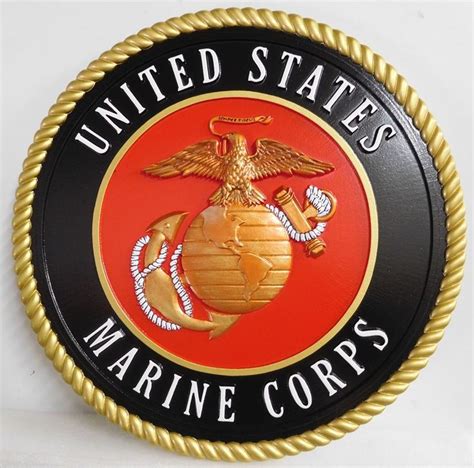 3d Painted Wood Bronze Brass Silver Marine Corps Plaques Marine Corps Marine Corps Emblem