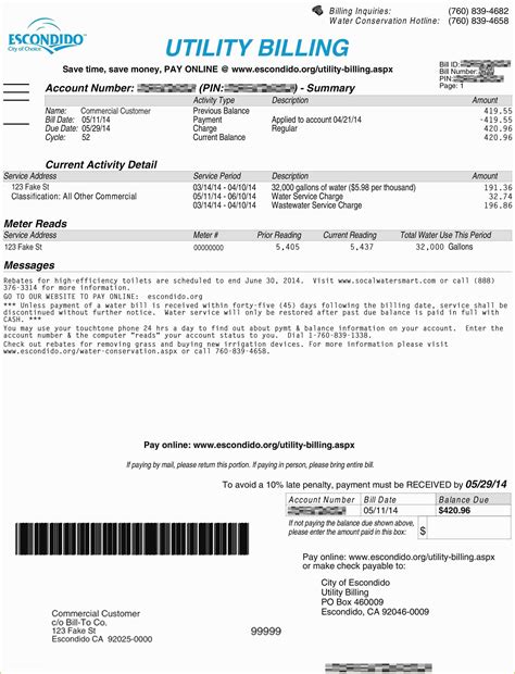 43 Fake Utility Bill Template Free Heritagechristiancollege