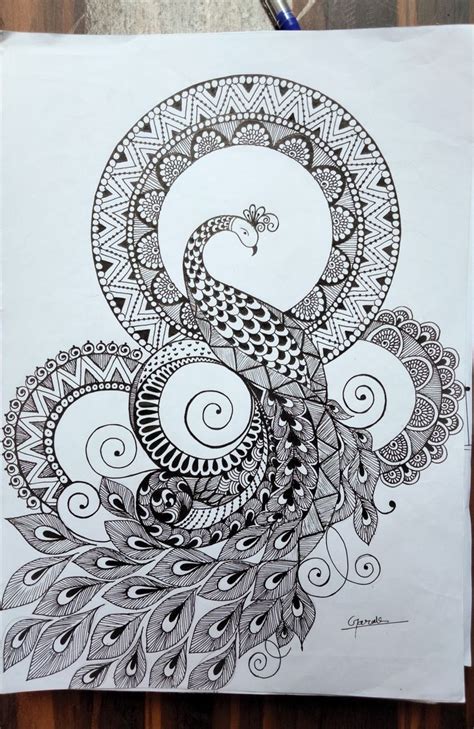 Peacock Mandala Art 🦚।। For Beginners ।।🦚how To Draw A Peacock Mandala Art ।। Peacock Shorts