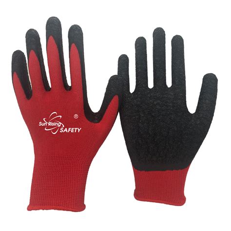 Srsafety Polyester Crinkle Latex Coated Gloves Sr Nm1350p Srsafety