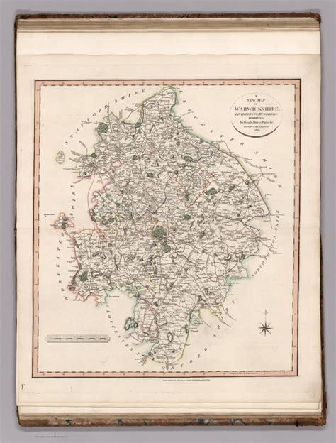 A New Map Of Warwickshire Divided Into Hundreds Exhibiting Its Roads Rivers Parks Andc By