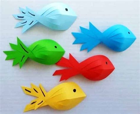 Fische Aus Papier Mit Kindern Basteln Dekoking Diy