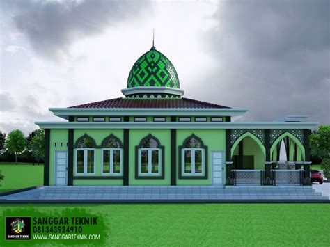 GAMBAR DESAIN MASJID MINIMALIS 10 X 11 5 METER 1 LANTAI SANGGAR TEKNIK