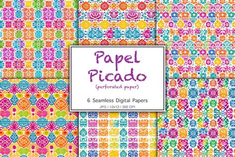 Papel Picado Digital Paper Papel Picado Seamless Pattern Papel Picado