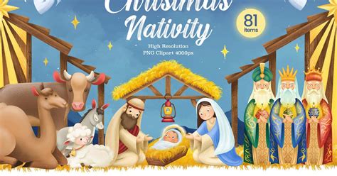 Christmas Nativity Clipart Illustrations, Objects ft. christmas & christianity - Envato Elements