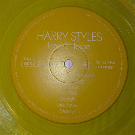 Harry Styles Harrys House Yellow Translucent Vinyl 2022 Nasdisc Vinyl Marketplace