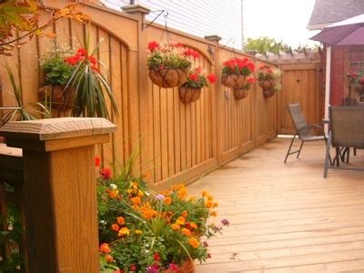 Wood Fence With Planters