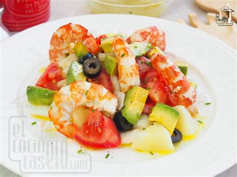 Ensalada De Patata Y Aguacate Con Langostinos El Cocinero Casero