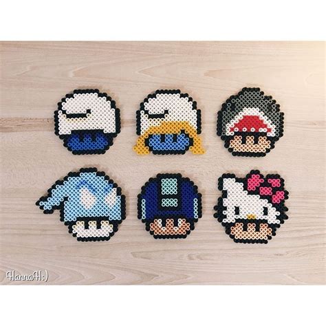 Mario Mushrooms Perler Beads By Hannah Perler Beads Perler