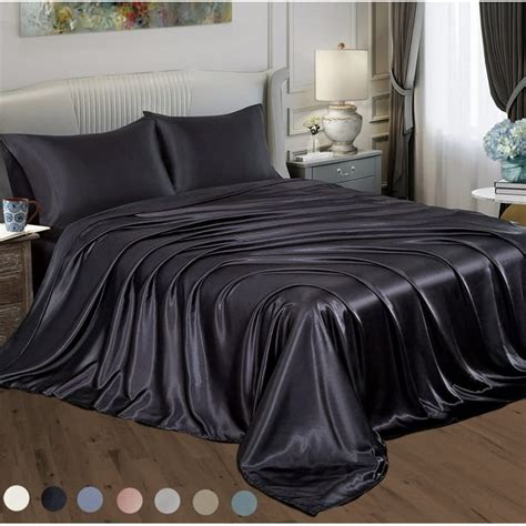 Satin Radiance Soft Silky Satin Sheets Solid Color Deep Pocket Twin