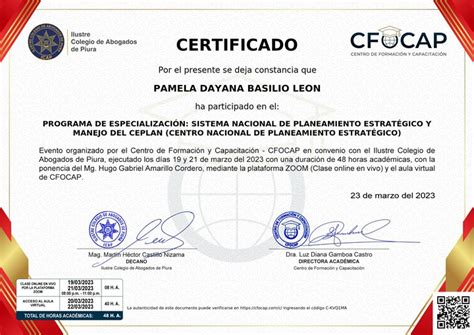 Certificado De Capacitaci N En Cfocap Cfocap