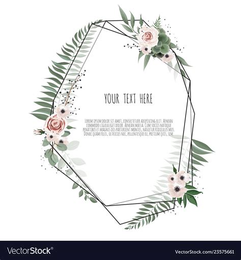 Floral Botanical Card Design With Leaves Vector Image