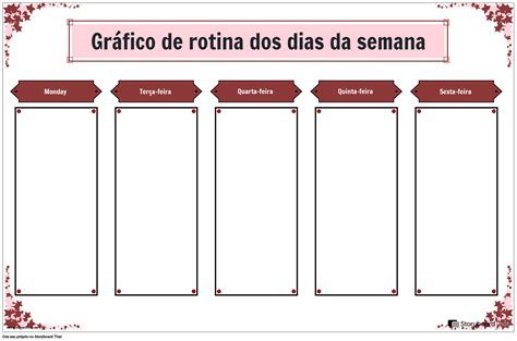 Gr Fico De Rotina Semanal Storyboard By Pt Examples