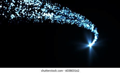 Golden Sparkling Falling Star Stardust Trail Stock Illustration